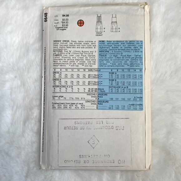 3 Butterick Sewing Patterns - Picture 7 of 7